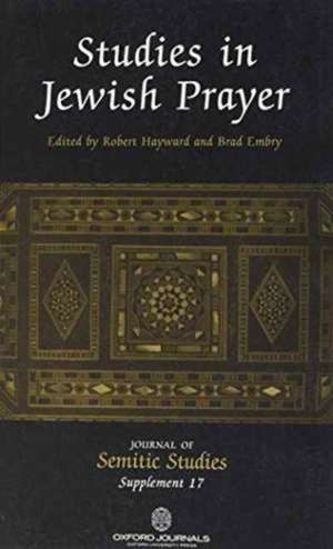 Studies in Jewish Prayer de B J Embry