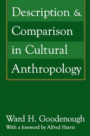 Description and Comparison in Cultural Anthropology de Alfred Harris