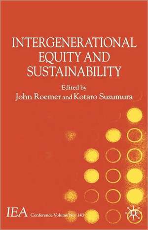 Intergenerational Equity and Sustainability de J. Roemer