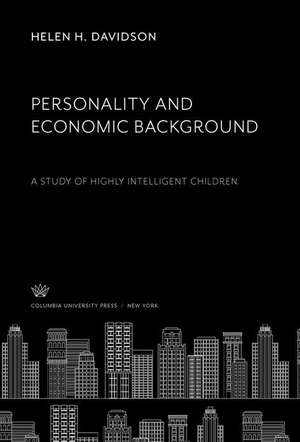 Personality and Economic Background de Helen H. Davidson