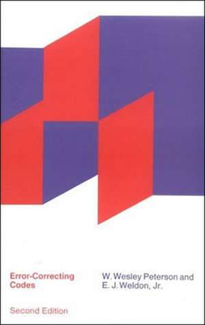 Error-Correcting Codes, second edition de W. Wesley Peterson