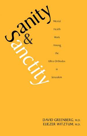 Sanity and Sanctity: Mental Health Work Among the Ultra-Orthodox in Jerusalem de David Greenberg