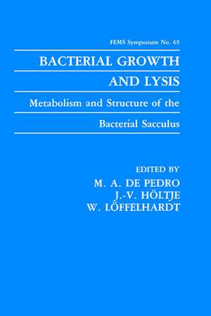 Bacterial Growth and Lysis: Metabolism and Structure of the Bacterial Sacculus de M.A. de Pedro