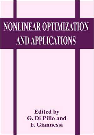 Nonlinear Optimization and Applications de Gianni Pillo