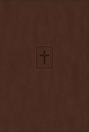 NIV, Thinline Bible, Large Print, Leathersoft, Brown, Red Letter, Thumb Indexed, Comfort Print de Zondervan