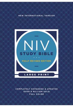 NIV Study Bible, Fully Revised Edition (Study Deeply. Believe Wholeheartedly.), Large Print, Hardcover, Red Letter, Comfort Print de Kenneth L. Barker