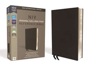 NIV, Personal Size Reference Bible, Large Print, Premium Leather, Calfskin, Black, Red Letter, Comfort Print de Zondervan