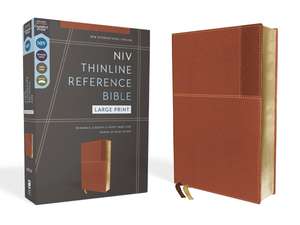 NIV, Thinline Reference Bible (Deep Study at a Portable Size), Large Print, Leathersoft, Brown, Red Letter, Comfort Print de Zondervan