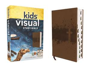 NIV, Kids' Visual Study Bible, Leathersoft, Bronze, Full Color Interior, Peel/Stick Bible Tabs: Explore the Story of the Bible---People, Places, and History de Zondervan