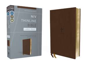 NIV, Thinline Bible, Large Print, Leathersoft, Brown, Red Letter, Comfort Print de Zondervan