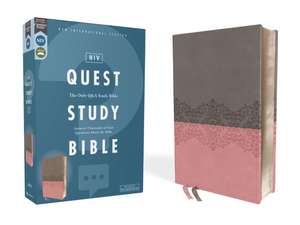 NIV, Quest Study Bible, Leathersoft, Gray/Pink, Comfort Print: The Only Q and A Study Bible de Christianity Today Intl.