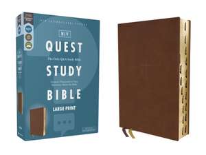 Niv, Quest Study Bible, Large Print, Leathersoft, Brown, Thumb Indexed, Comfort Print de Zondervan