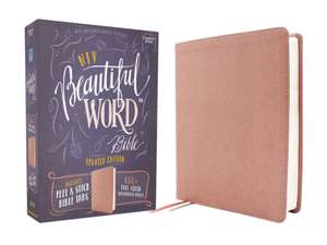 Niv, Beautiful Word Bible, Updated Edition, Peel/Stick Bible Tabs, Leathersoft, Pink, Red Letter, Comfort Print de Zondervan