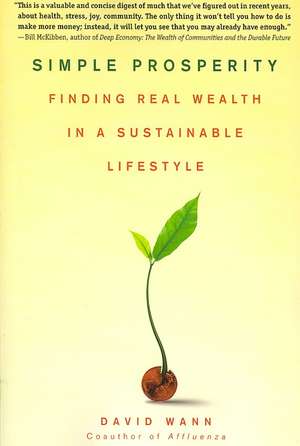 Simple Prosperity: Finding Real Wealth in a Sustainable Lifestyle de David Wann