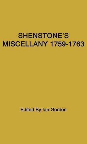 Miscellany 1759$1763. de William Shenstone