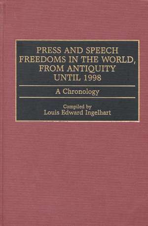 Press and Speech Freedoms in the World, from Antiquity until 1998: A Chronology de Louis E. Ingelhart