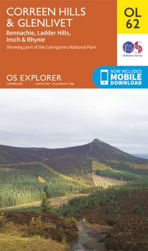 Correen Hills & Glenlivet, Bennachie & Ladder Hills, Insch & Rhynie de Ordnance Survey