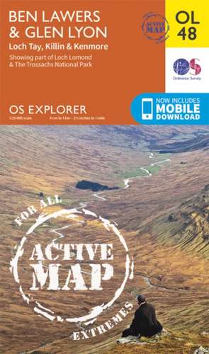 Ben Lawers & Glen Lyon, Loch Tay, Killin & Kenmore de Ordnance Survey