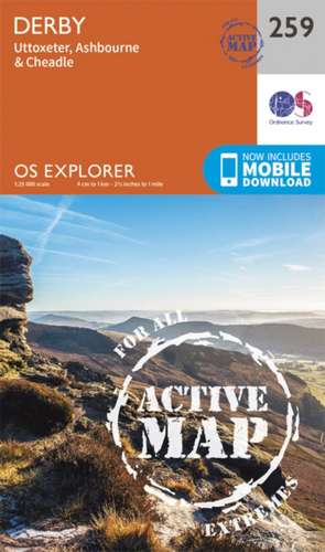 Ordnance Survey: Derby, Uttoxeter, Ashbourne and Cheadle