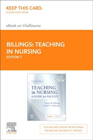 Teaching in Nursing - Elsevier eBook on Vitalsource (Retail Access Card): A Guide for Faculty de Diane M. Billings