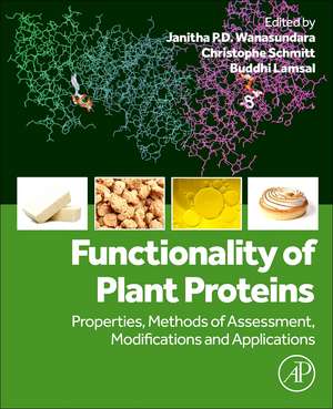 Functionality of Plant Proteins: Properties, Methods of Assessment, Modifications and Applications de Janitha P.D. Wanasundara