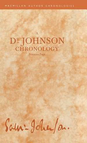 A Dr Johnson Chronology de Norman Page