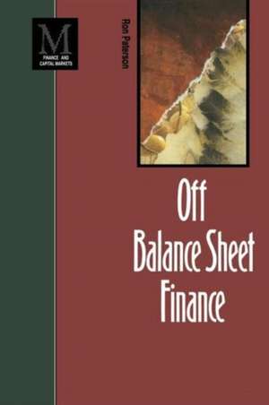 Off Balance Sheet Finance de Ron Paterson