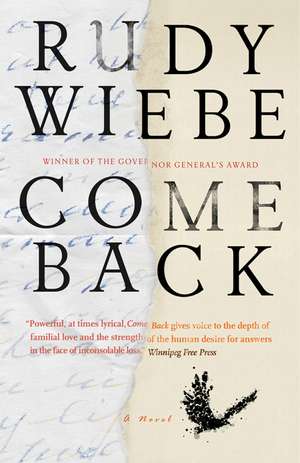 Come Back de Rudy Wiebe