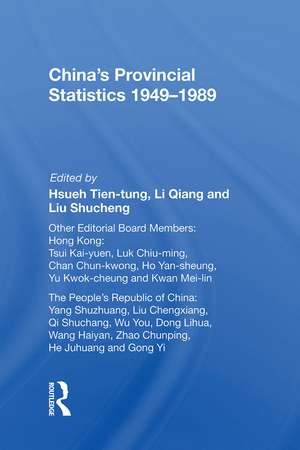 China's Provincial Statistics, 1949-1989 de Tien-tung Hsueh