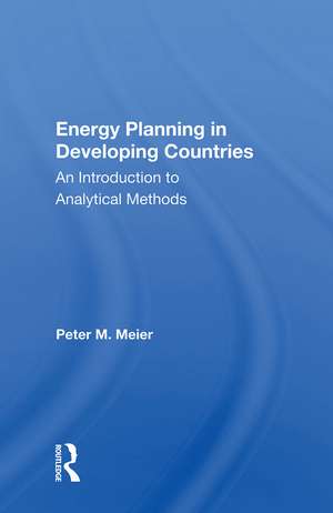 Energy Planning In Developing Countries: An Introduction To Analytical Methods de Peter Meier