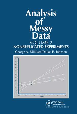 Analysis of Messy Data, Volume II: Nonreplicated Experiments de George A. Milliken