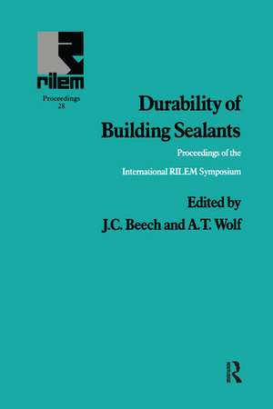 Durability of Building Sealants de J.C. Beech