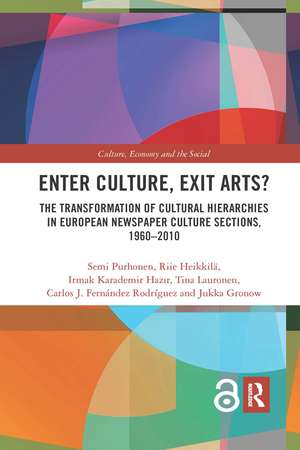 Enter Culture, Exit Arts?: The Transformation of Cultural Hierarchies in European Newspaper Culture Sections, 1960–2010 de Semi Purhonen