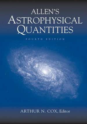 Allen’s Astrophysical Quantities de Arthur N. Cox