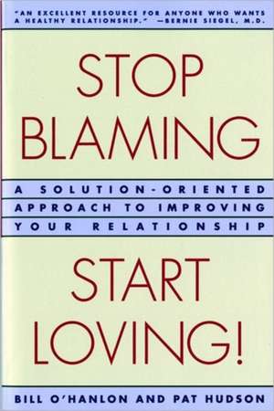 Stop Blaming, Start Loving! – A Solution–Oriented Approach to Improving Your Relationship de Patricia Hudson O`hanlon