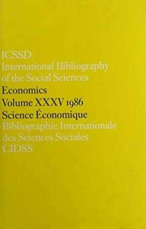 Ibss: 1986 Volume 35 de British Libr London School Of Economic