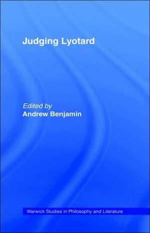 Judging Lyotard de Andrew Benjamin