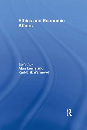 Ethics and Economic Affairs de Alan Lewis