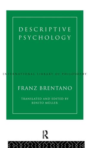 Descriptive Psychology de Franz Brentano