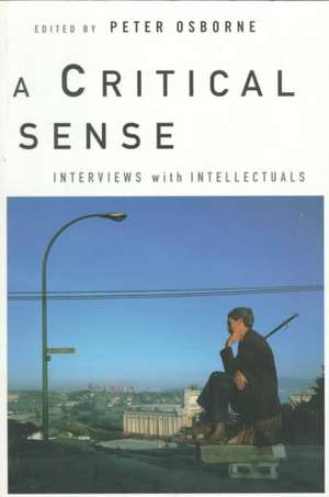 A Critical Sense: Interviews with Intellectuals de Peter Osborne