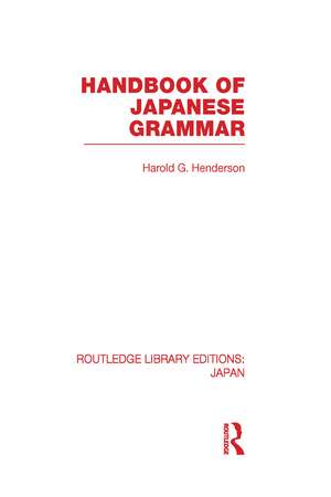 Handbook of Japanese Grammar de Harold Henderson