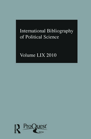 IBSS: Political Science: 2010 Vol.59: International Bibliography of the Social Sciences de The British Library of Political and Economic Science