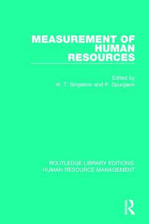 Measurement of Human Resources de W. T. Singleton