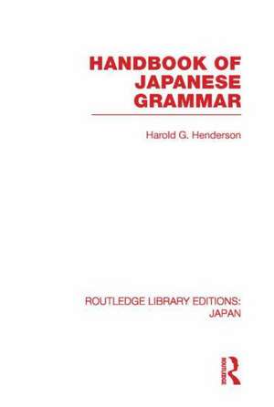 Handbook of Japanese Grammar de Harold Henderson