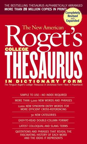 New American Roget's College Thesaurus in Dictionary Form (Revised & Updated) de Philip D. Morehead