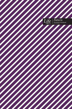 Striped Pattern Composition Notebook, Dotted Lines, Wide Ruled Medium Size 6 x 9 Inch (A5), 144 Sheets Purple Cover de Design