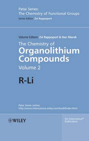 The Chemistry of Organolithium Compounds V 2 de Z Rappoport