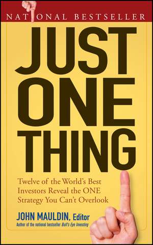 Just One Thing – Twelve of the World′s Best Investors Reveal the One Strategy You Can′t Overlook de JF Mauldin