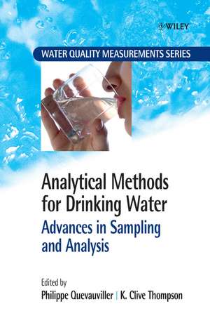 Analytical Methods for Drinking Water – Advances in Sampling and Analysis de P Quevauviller