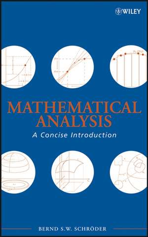 Mathematical Analysis – A Concise Introduction de BS Schroder